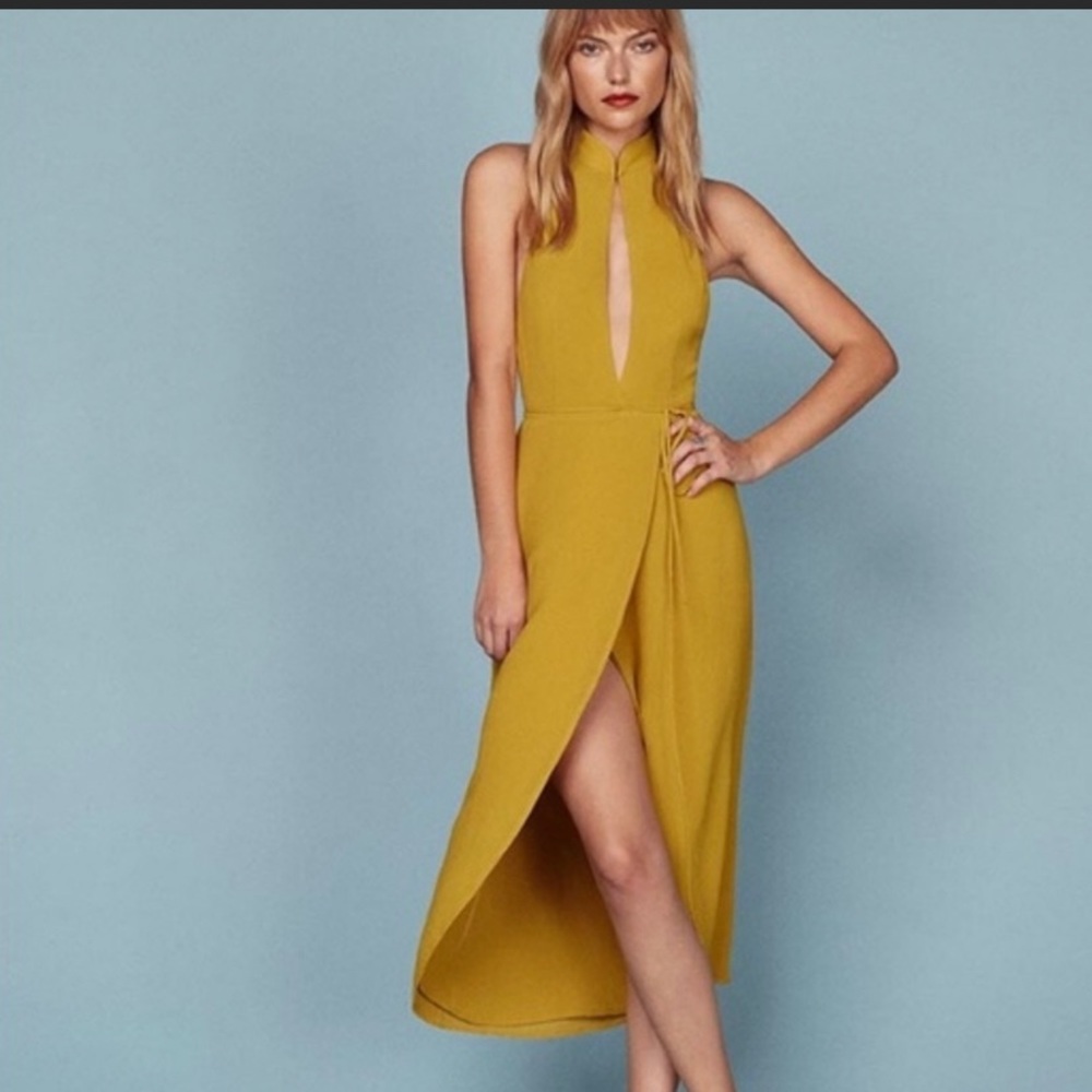 Reformation Chai Dress Saffron Midi New With Tags Size Small